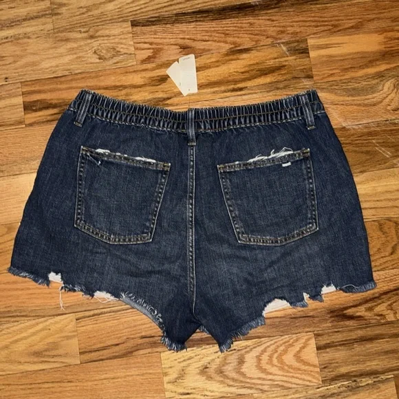 Aerie NWT Daydream Distressed Denim Short Rocky Blue size Large - Picture 7 of 8